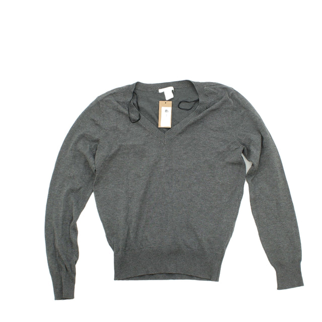 H&M Men's Jumper XS Grey Viscose with Other