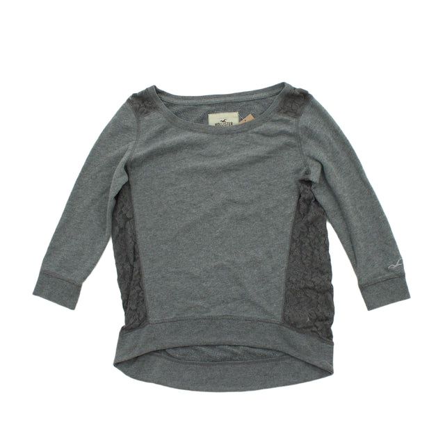 Hollister Women's Jumper S Grey Cotton with Polyester