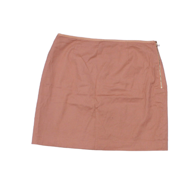 Elie Tahari Women's Mini Skirt UK 12 Orange Cotton with Other