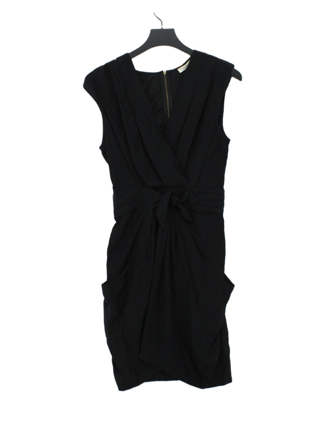 Whistles Women's Midi Dress UK 8 Black 100% Silk