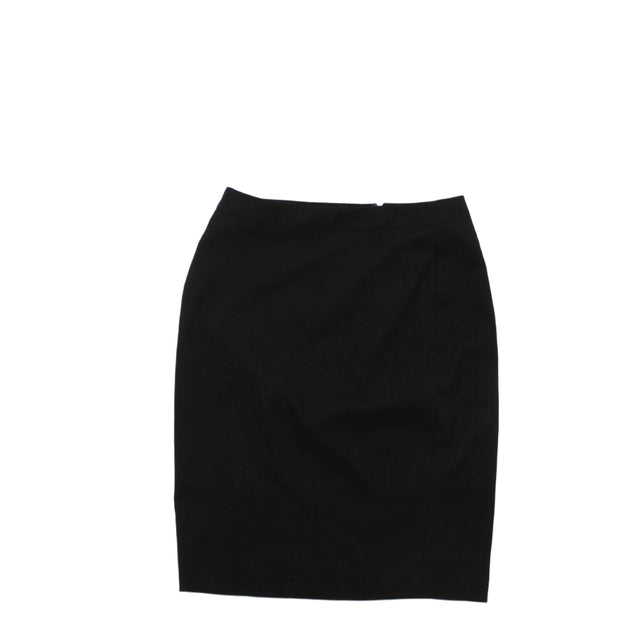 Reiss Women's Midi Skirt UK 8 Black Polyester with Elastane