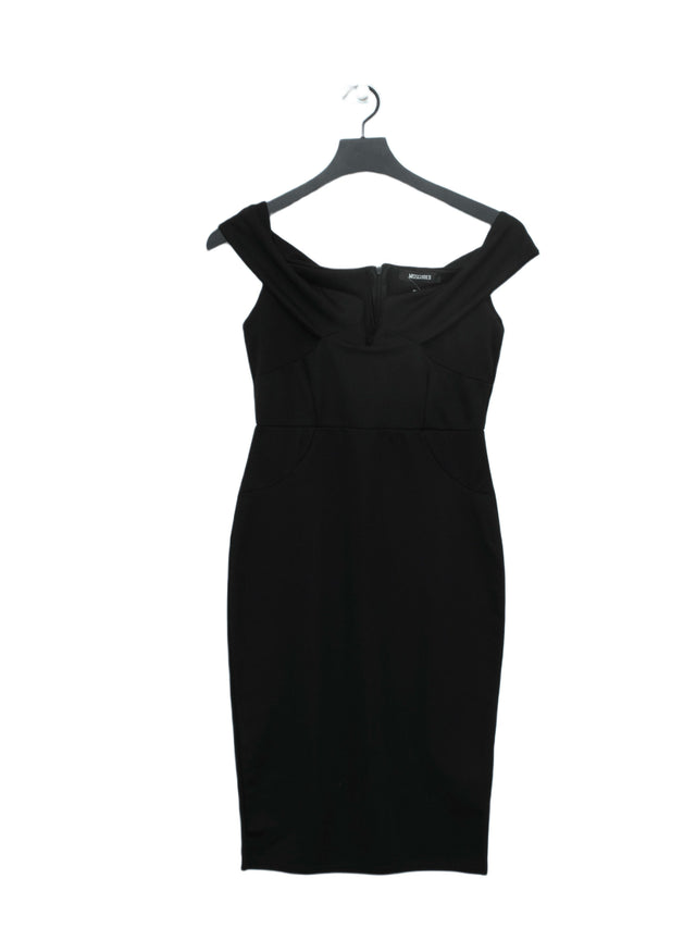 Missguided Women's Midi Dress UK 10 Black Polyester with Elastane