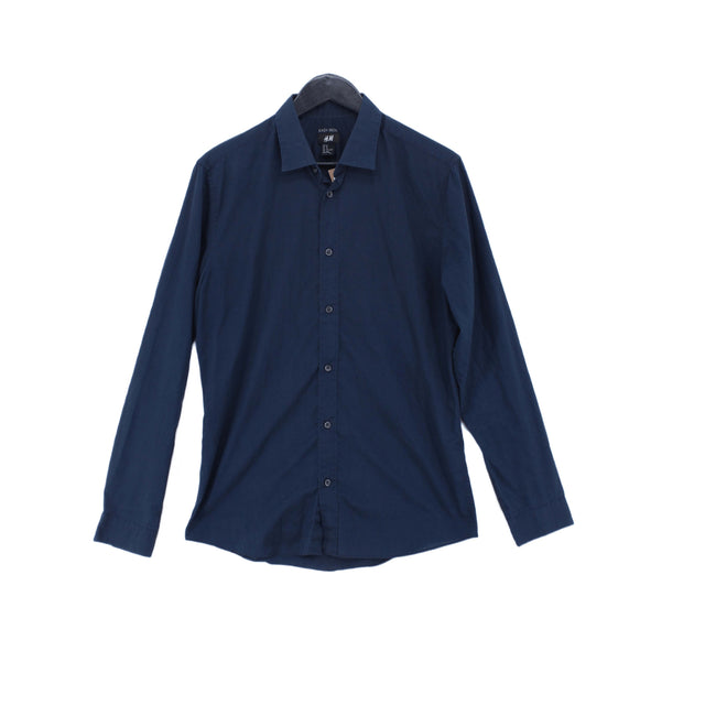 H&M Men's T-Shirt M Blue 100% Cotton