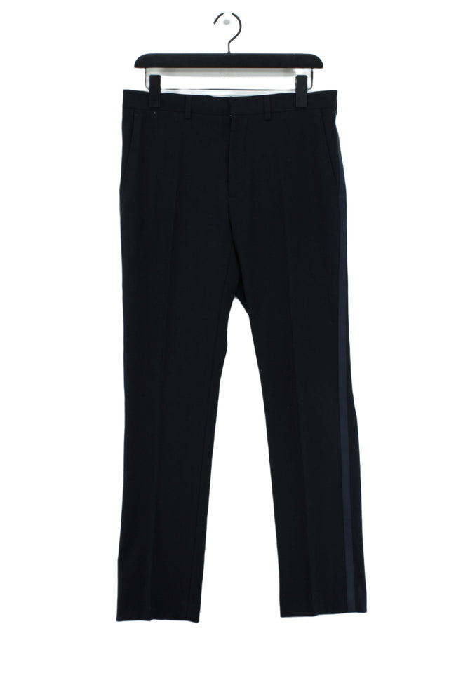 Topman Men's Trousers W 32 in Blue Polyester with Viscose