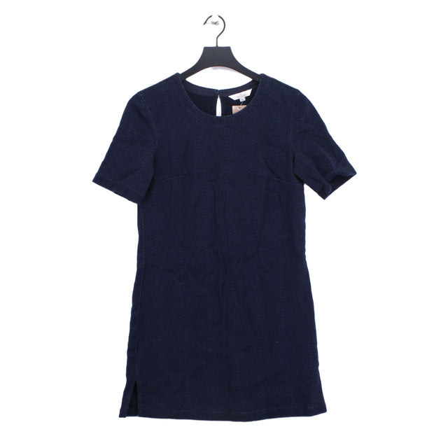 French Connection Women's Mini Dress UK 6 Blue 100% Cotton