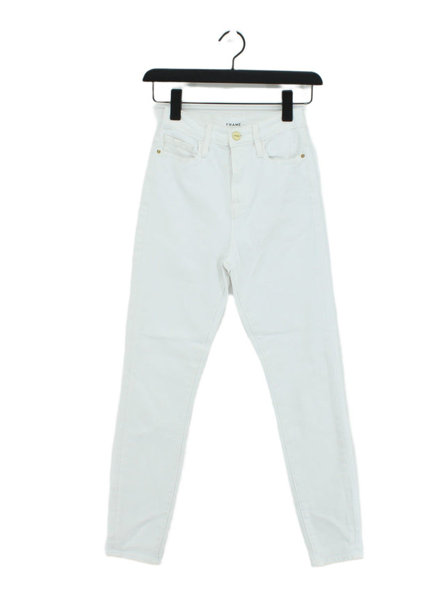 Frame Women's Jeans W 23 in White Cotton with Elastane, Polyester