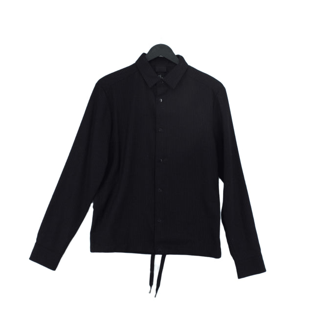H&M Men's T-Shirt XS Black Polyester with Viscose, Elastane