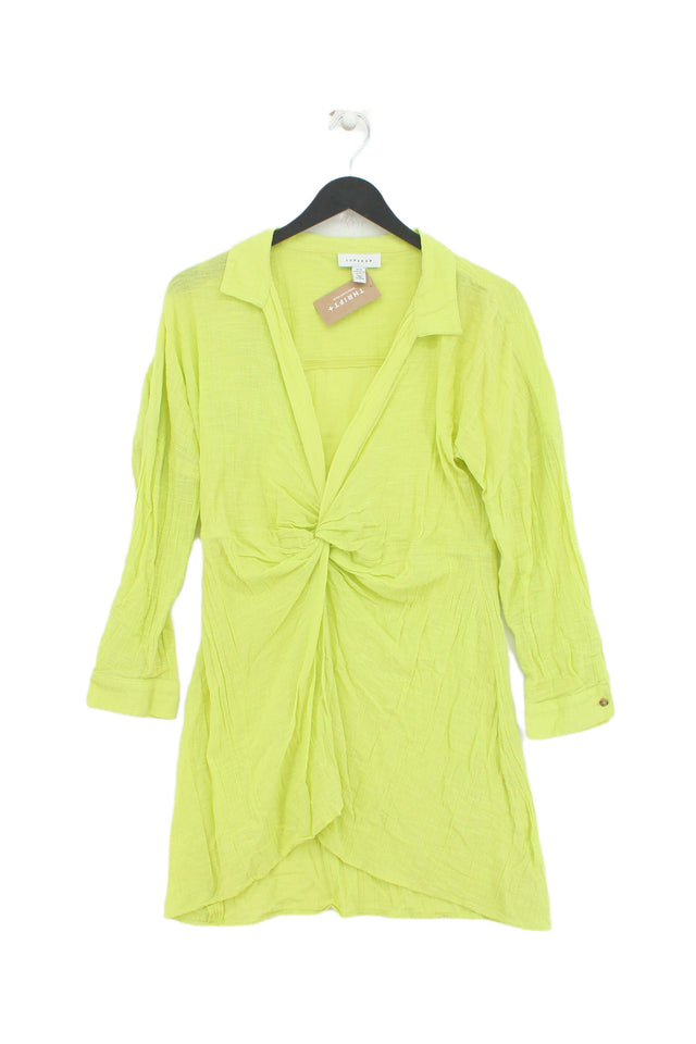 Topshop Women's Midi Dress XS Green 100% Cotton