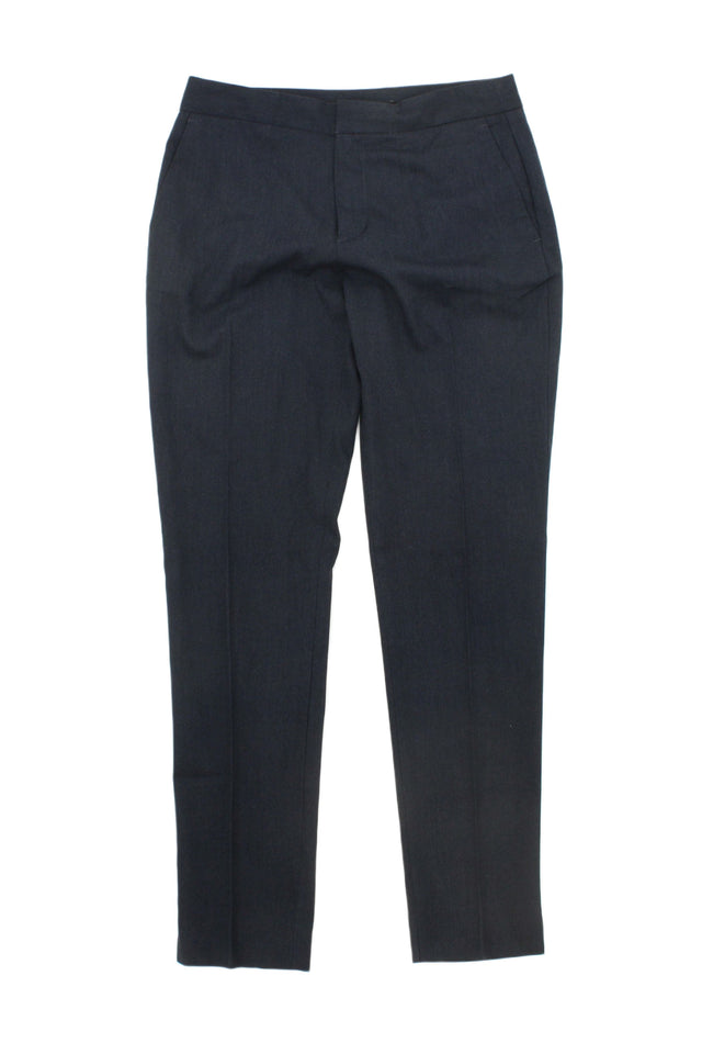 Zara Basic Women's Trousers UK 6 Blue 100% Cotton