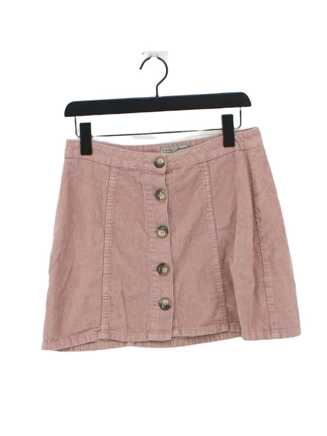 Denim Co Women's Mini Skirt UK 12 Pink 100% Cotton