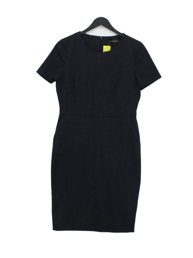 Next Women's Midi Dress UK 8 Blue Polyester with Elastane, Viscose