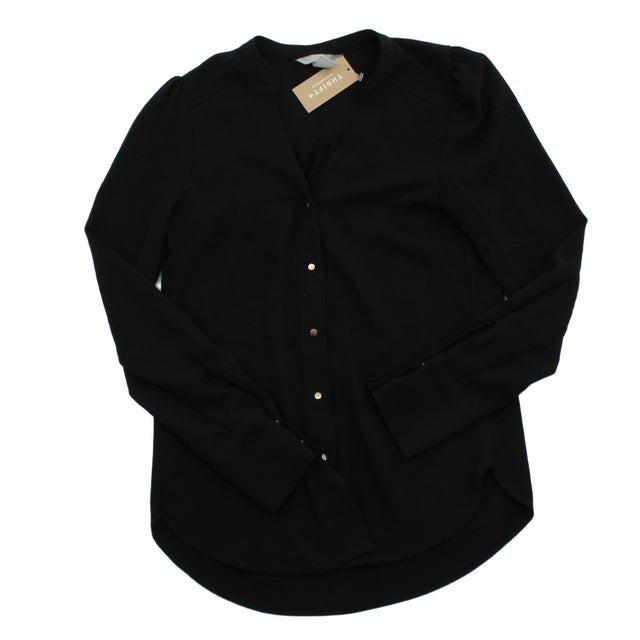 H&M Women's Blouse UK 4 Black Polyester with Elastane