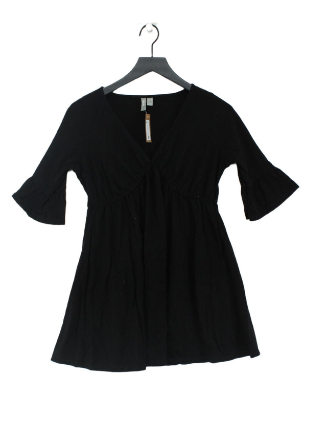 Asos Women's Midi Dress UK 8 Black 100% Cotton