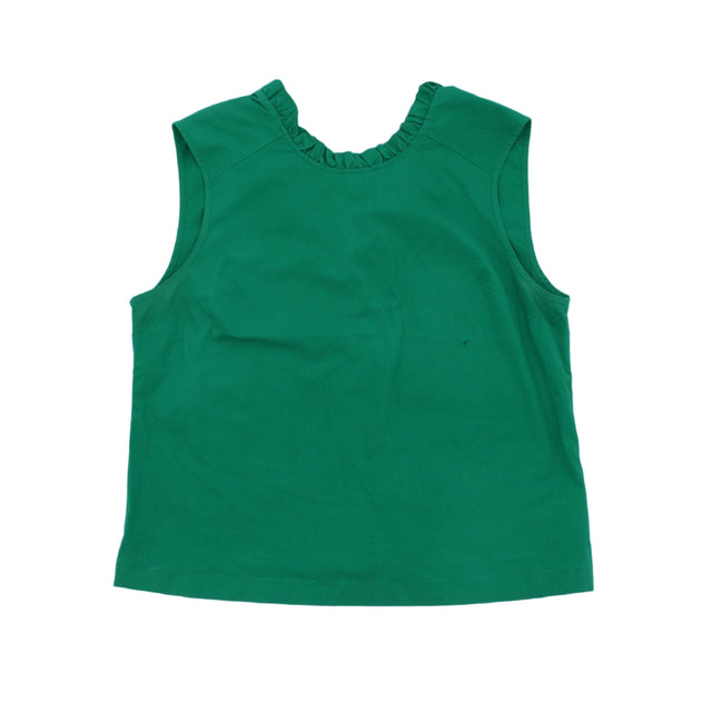 Laundry By Shelli Segal Women's Top L Green Cotton with Elastane, Nylon