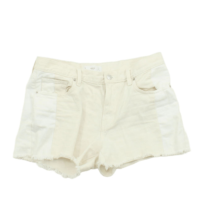 MNG Women's Shorts UK 6 Cream 100% Cotton