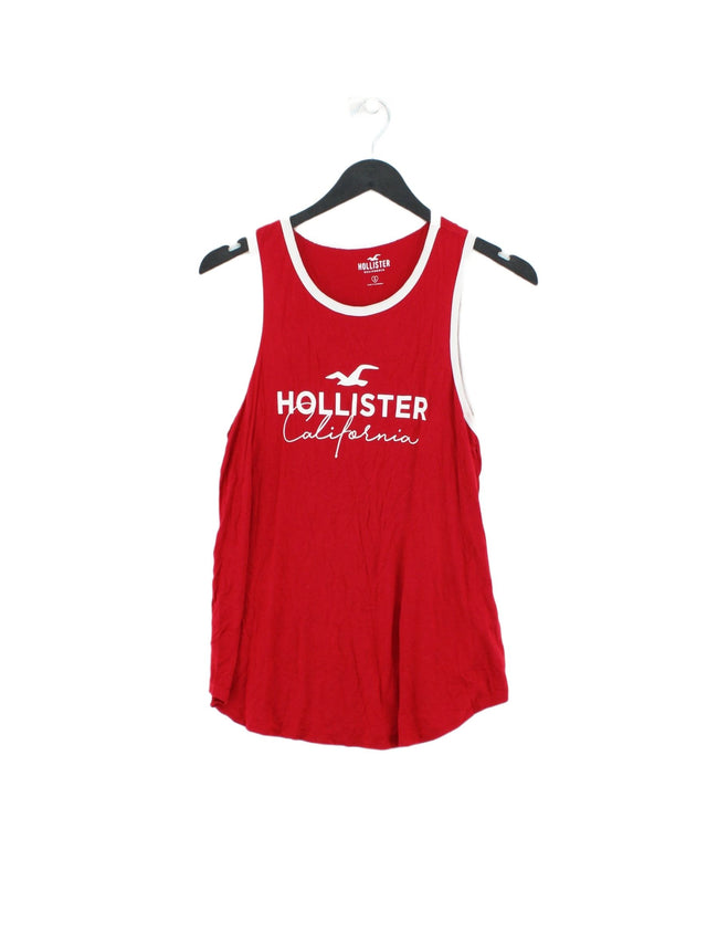 Hollister Women's T-Shirt S Red Viscose with Elastane