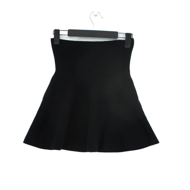 Zara Knitwear Women's Mini Skirt M Black Viscose with Polyester, Nylon