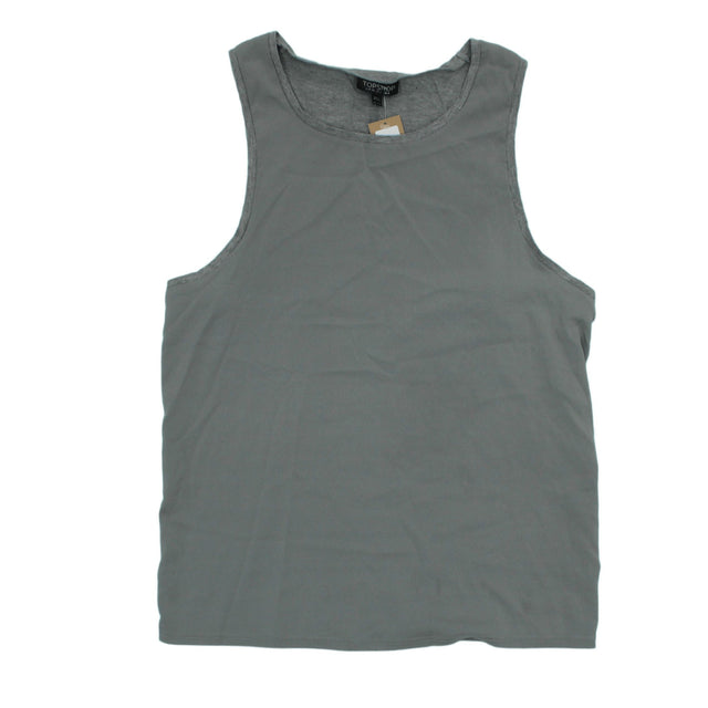 Topshop Women's Top UK 6 Grey Polyester with Other