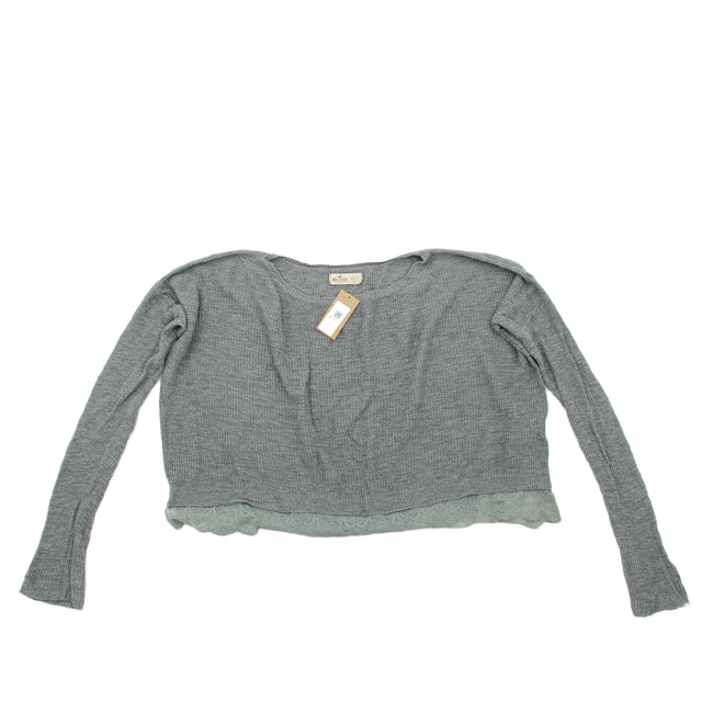 Hollister Women's Jumper S Grey Cotton with Viscose