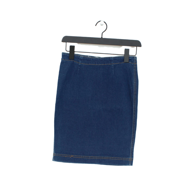 DKNY Women's Mini Skirt UK 4 Blue Cotton with Spandex