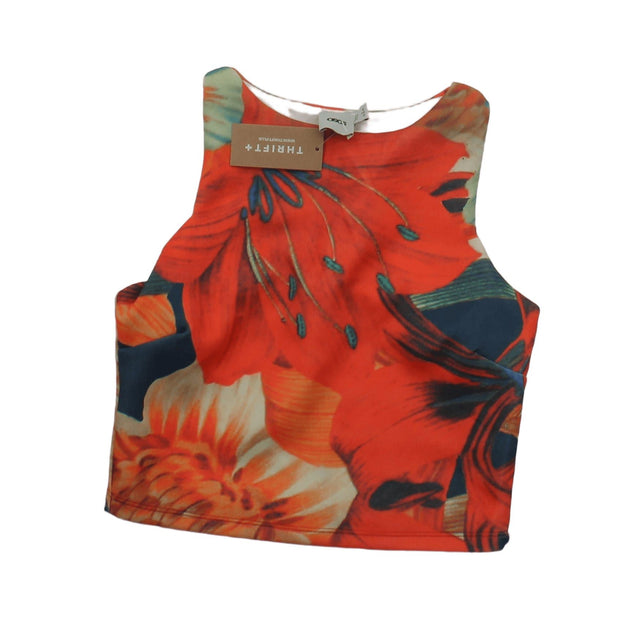 Asos Women's T-Shirt UK 6 Orange Polyester with Elastane
