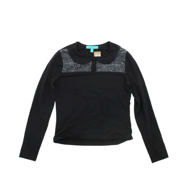 Fever Women's Top UK 10 Black 100% Cotton