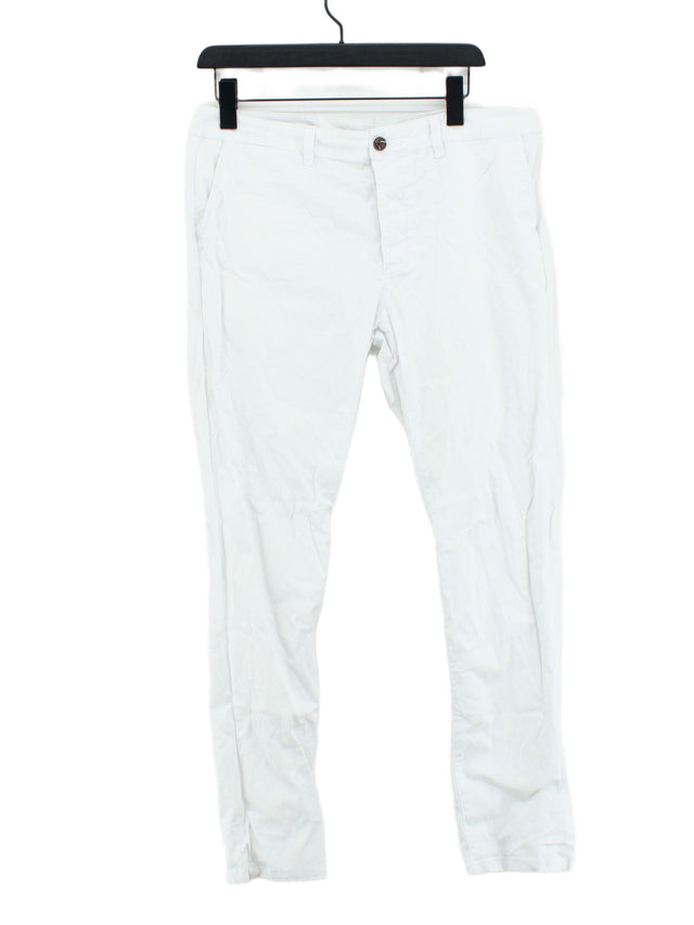 Asos Women's Trousers W 34 in White Cotton with Elastane