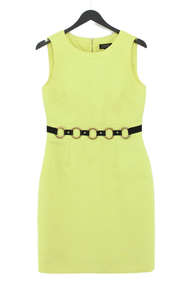 Tahari Women's Midi Dress UK 8 Yellow Polyester with Elastane