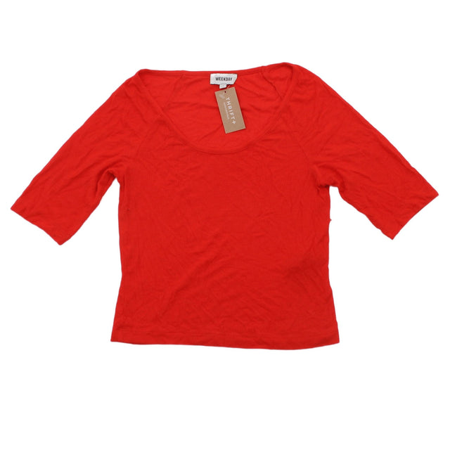 Weekday Women's Top S Orange Viscose with Other
