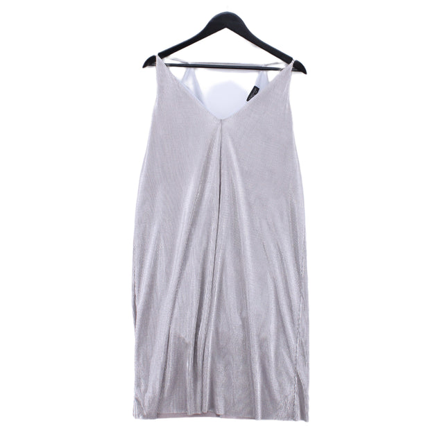 Topshop Women's Midi Dress UK 8 Grey 100% Polyester