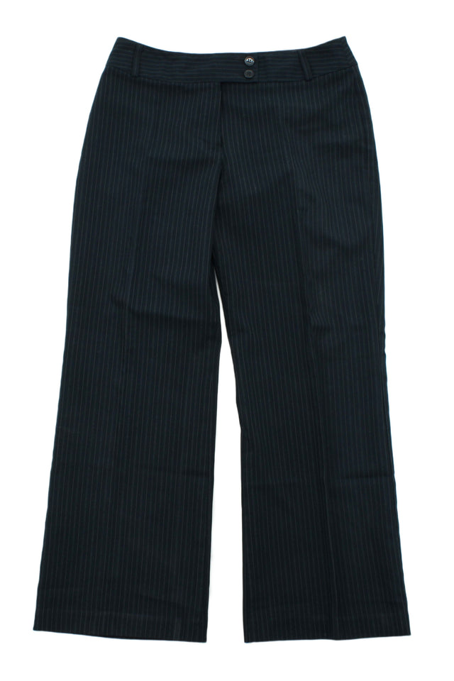 Marks & Spencer Women's Trousers UK 10 Blue Polyester with Viscose