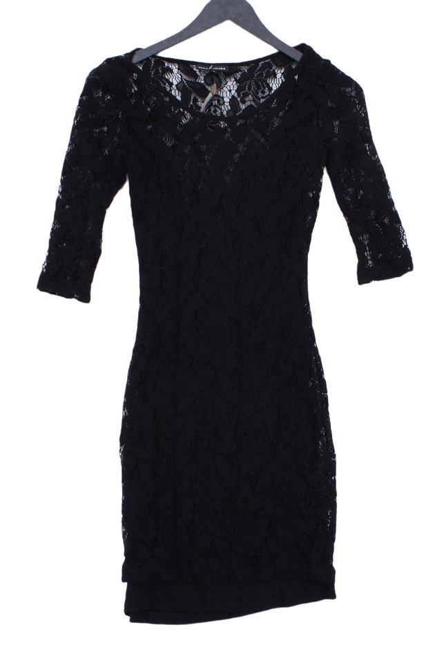 Warehouse Women's Midi Dress UK 6 Black Viscose with Other