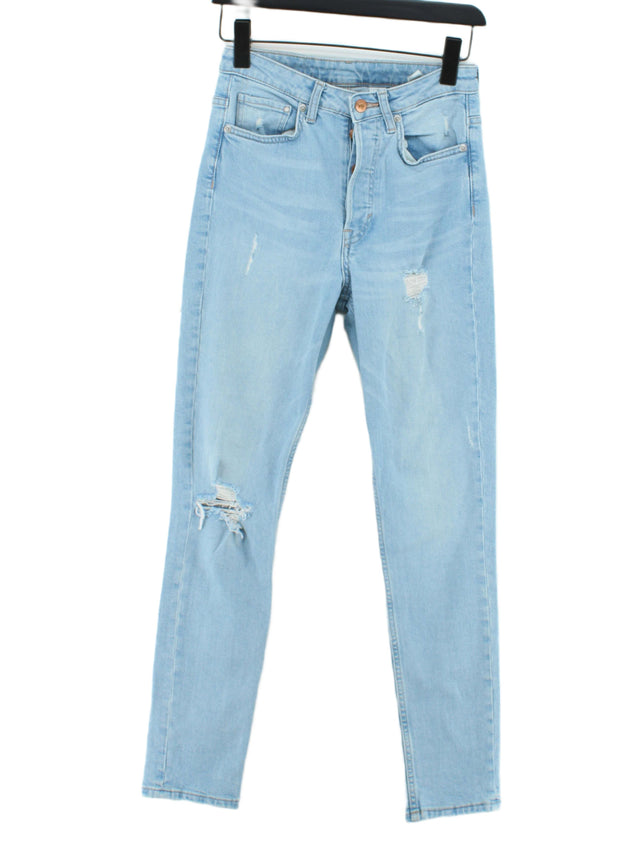 H&M Women's Jeans W 27 in Blue Cotton with Elastane