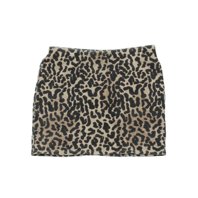 Zara Women's Mini Skirt S Brown Cotton with Elastane, Other