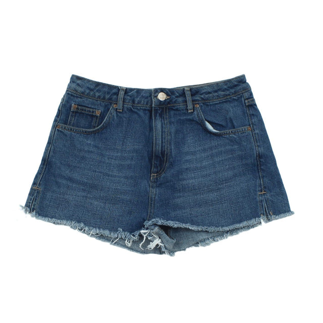 Topshop Women's Shorts UK 12 Blue 100% Cotton