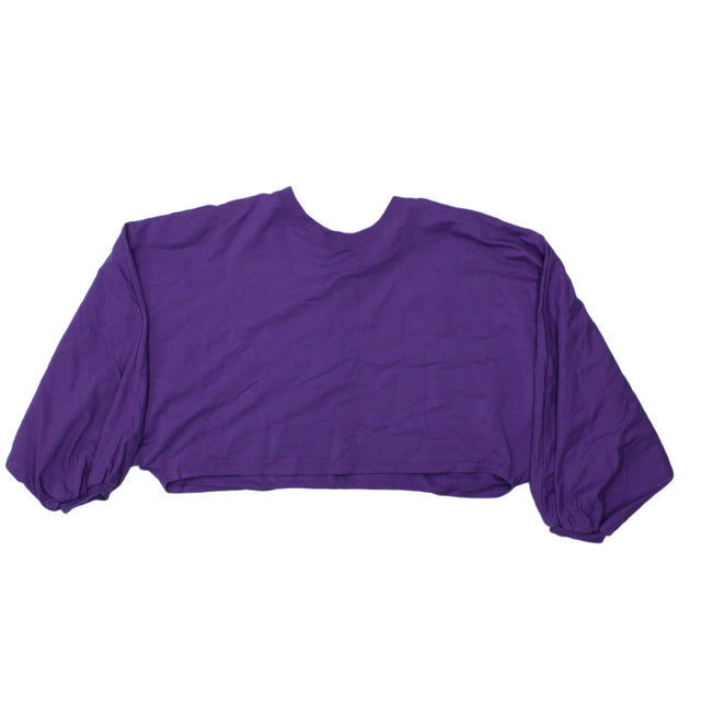 Zara Women's Jumper S Purple 100% Cotton