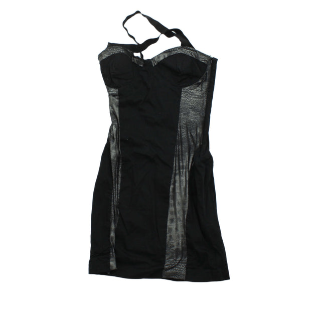 Rare Women's Mini Dress UK 8 Black Cotton with Viscose, Polyester