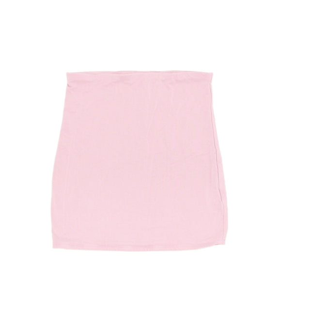 Oh Polly Women's Midi Skirt S Pink Viscose with Spandex
