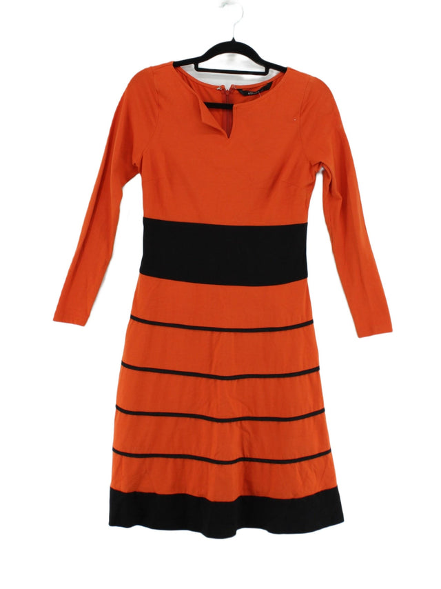 EShakti Women's Midi Dress M Orange Cotton with Spandex