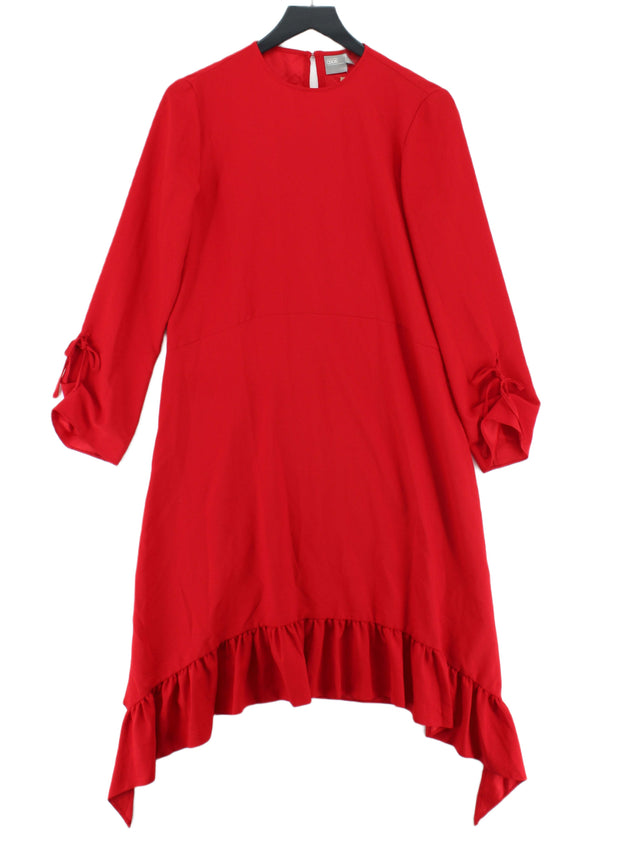 Asos Women's Midi Dress UK 8 Red 100% Polyester