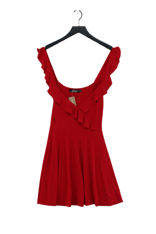 Motel Women's Mini Dress XS Red Polyester with Elastane