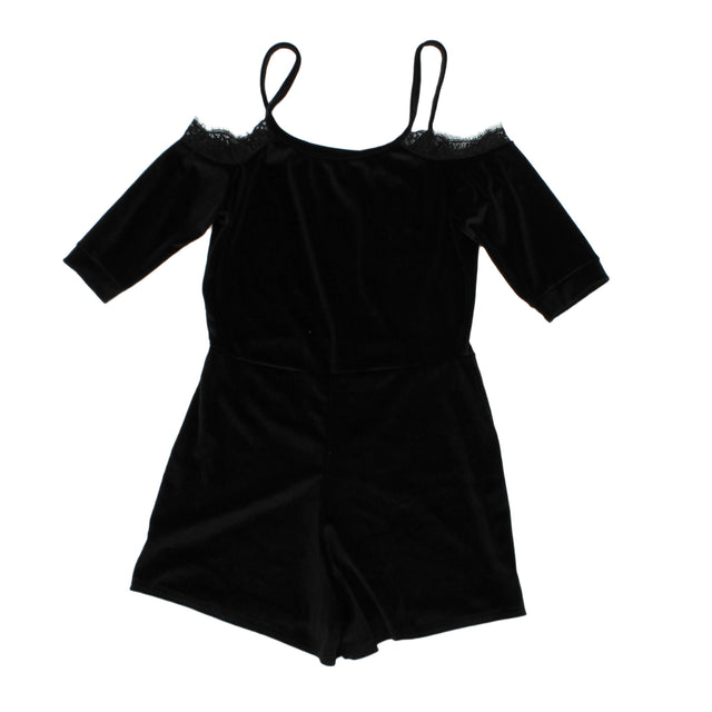 Boohoo Women's Playsuit UK 8 Black Polyester with Other