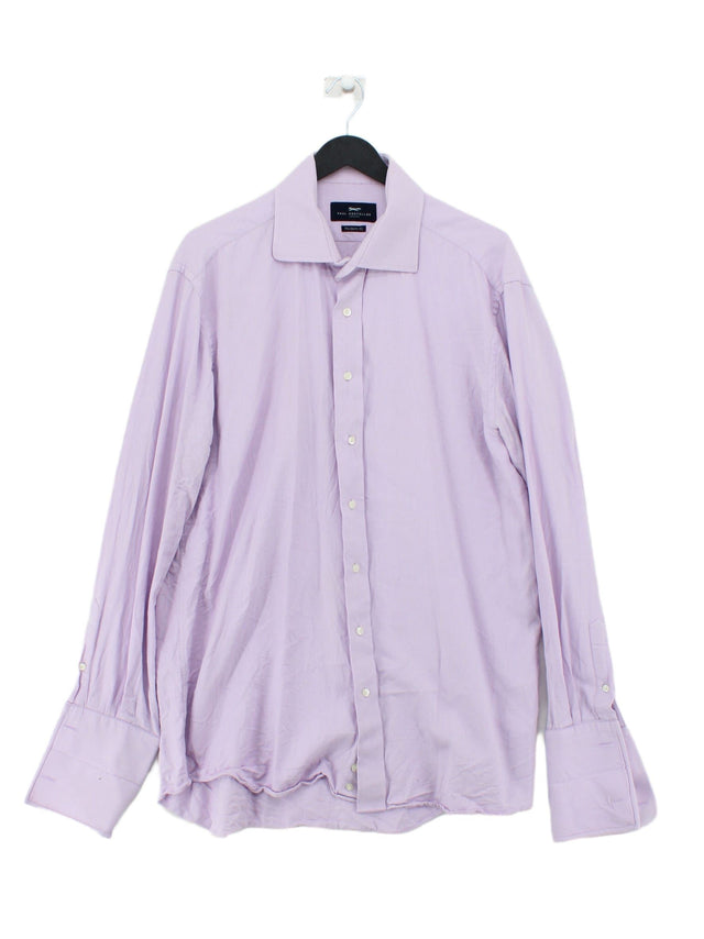 Paul Costelloe Men's Shirt Chest: 42 in Pink 100% Cotton