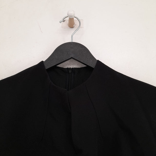 Nife Women's Midi Dress Uk 12 Black 100% Cotton