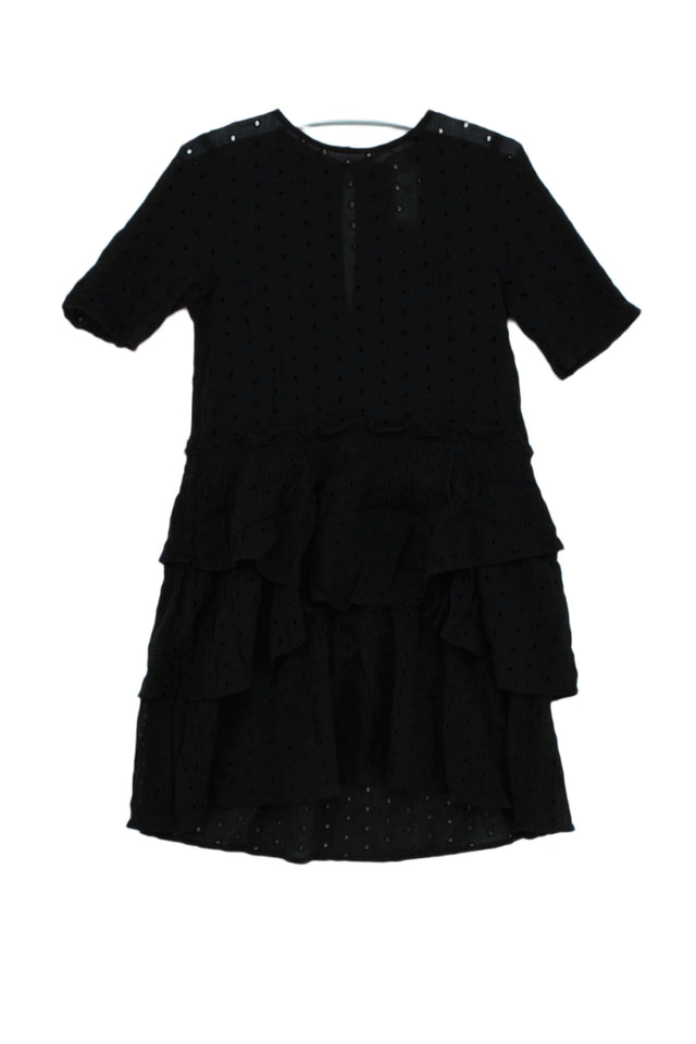 H&M Women's Mini Dress UK 8 Black 100% Cotton
