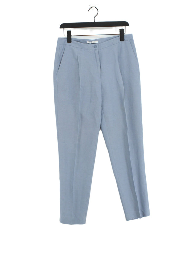 Trenery Women's Trousers UK 10 Blue Lyocell Modal with Cotton