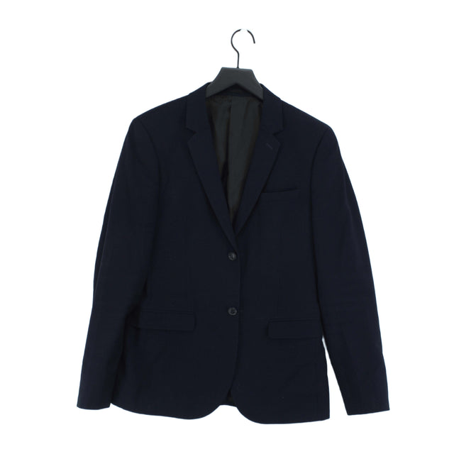 Topman Men's Blazer M Blue Polyester with Viscose