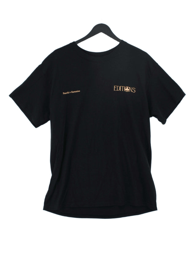 Topman Men's T-Shirt M Black 100% Cotton