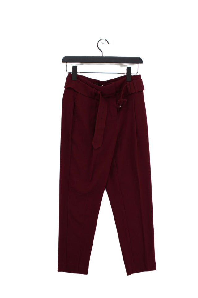 Next Women's Trousers UK 6 Red Polyester with Viscose, Elastane