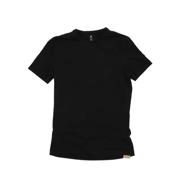 H&M Men's T-Shirt S Black 100% Cotton